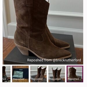 Brown Suede Western Boots
